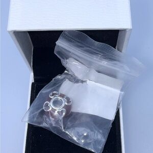 1 New Pandora Retired Frosted Red Heart Murano